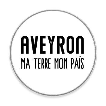 Aveyron terre aveyronnais - Magnet rond - blanc - Devant