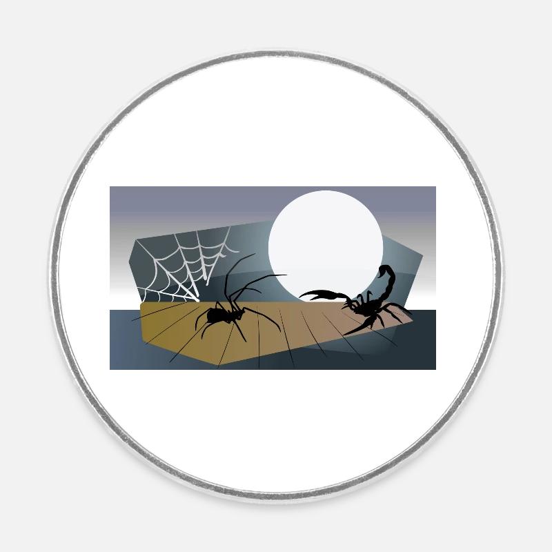 spider scorpion - Round fridge magnet - white