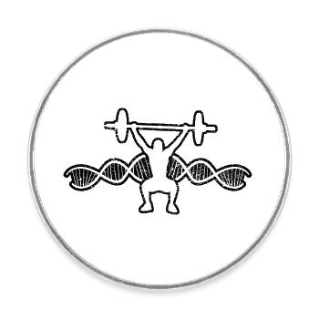 Fitness Bodybuilder Strength Training Athlete Muscle - Magnet rond - blanc - Devant