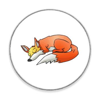 Schlafender Fuchs Schlafshirt Fuchs Liebhaber - Runder Kühlschrankmagnet - Weiß - Vorne