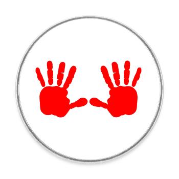 Iran - Rote hand - blut hand - Runder Kühlschrankmagnet - Weiß - Vorne
