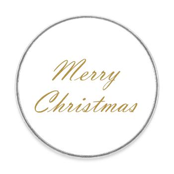 Joyeux Noël - Magnet rond - blanc - Devant