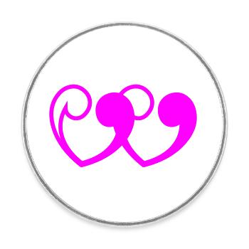 Heart Goosefeet - Round  fridge magnet - white - Front