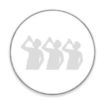 Silhouette 3 Freunde Bier - Runder Kühlschrankmagnet - Weiß - Vorne