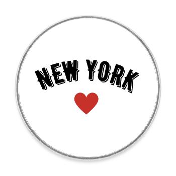 New York - Round  fridge magnet - white - Front