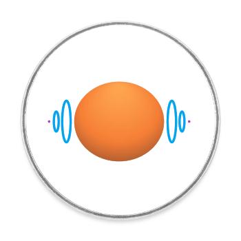 Mars sound - Magnet rond - blanc - Devant