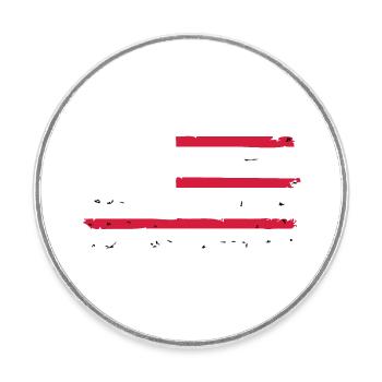 drapeau usa americain amerique us 11 4 M - Magnet rond - blanc - Devant
