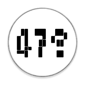 Element 6 / 47 - Runder Kühlschrankmagnet - Weiß - Vorne
