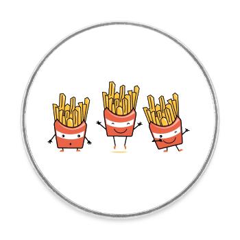 Pommes Frites Geschenk zum Personalisieren - Runder Kühlschrankmagnet - Weiß - Vorne