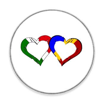 Italienisch rumänische Liebe - Runder Kühlschrankmagnet - Weiß - Vorne