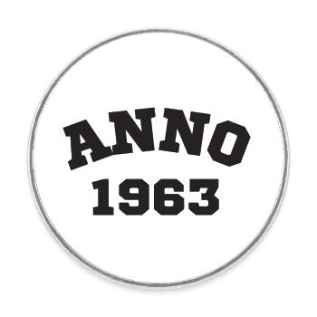 Anno 1963 Birthday Year of birth - Round  fridge magnet - white - Front