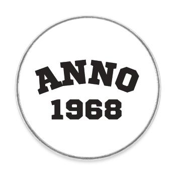 Anno 1968 Birthday Year of birth - Round  fridge magnet - white - Front