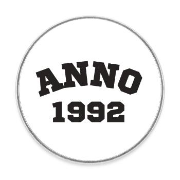 Anno 1992 Birthday Year of birth - Round  fridge magnet - white - Front