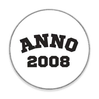 Anno 2008 Birthday Year of birth - Round  fridge magnet - white - Front