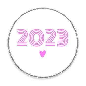 Baby 2023 Girl - Round  fridge magnet - white - Front
