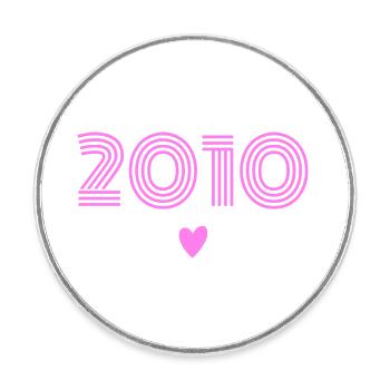 Née en 2010 fille - Magnet rond - blanc - Devant