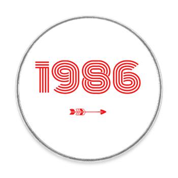 Jahrgang 1986 - Runder Kühlschrankmagnet - Weiß - Vorne
