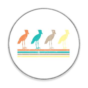 Shoebill Bird Ornithologist Forest I Gift - Round  fridge magnet - white - Front