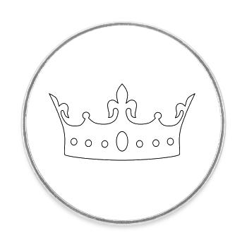 Crown 2 - Round  fridge magnet - white - Front