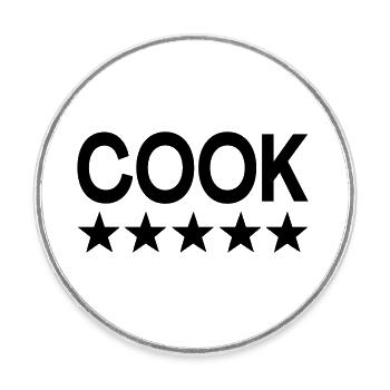 5-Star Cook - Round  fridge magnet - white - Front