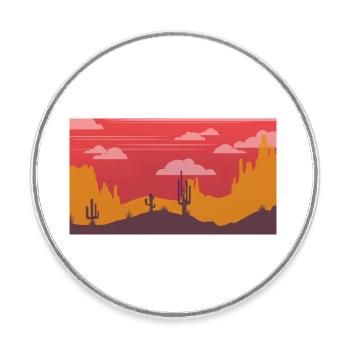 Wander around the desert. - Round  fridge magnet - white - Front
