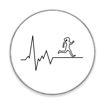 Heartbeat Runner - Round  fridge magnet - white - Front