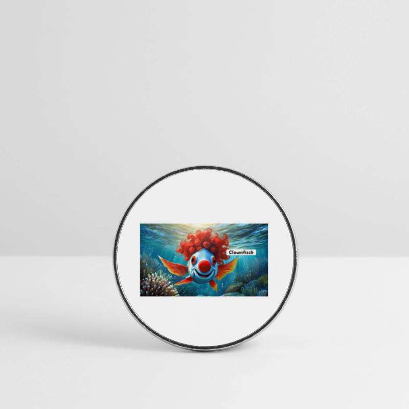 Pun ambiguous german expression - Clownfisch Round  fridge magnet