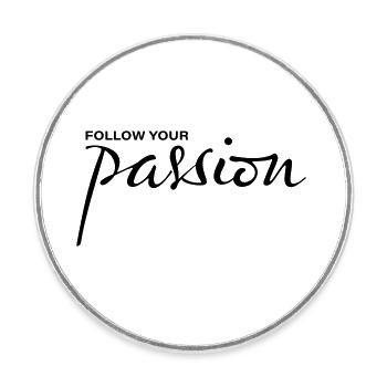 follow your passion - Round  fridge magnet - white - Front
