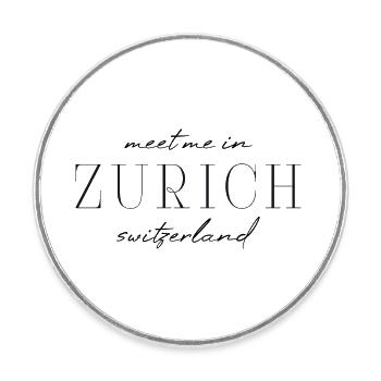 Zürich, Schweiz Stil Design T-Shirt - Runder Kühlschrankmagnet - Weiß - Vorne