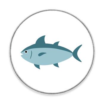 Tuna Fish - Round  fridge magnet - white - Front