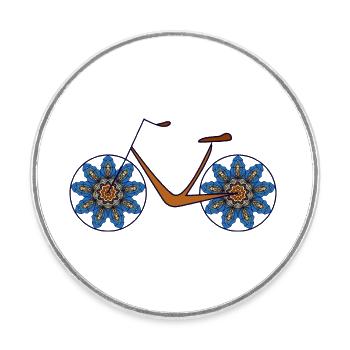 Bike - Round  fridge magnet - white - Front