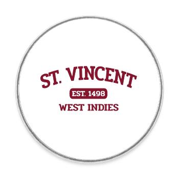 Saint Vincent - Kingstown - Karibik - West Indies - Runder Kühlschrankmagnet - Weiß - Vorne