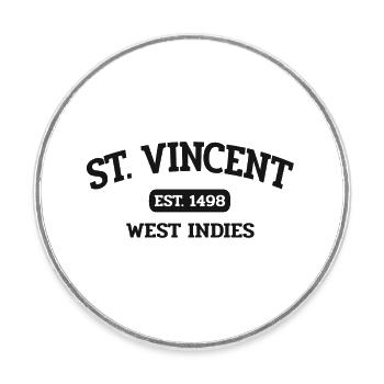 Saint Vincent - Kingstown - Karibik - West Indies - Runder Kühlschrankmagnet - Weiß - Vorne