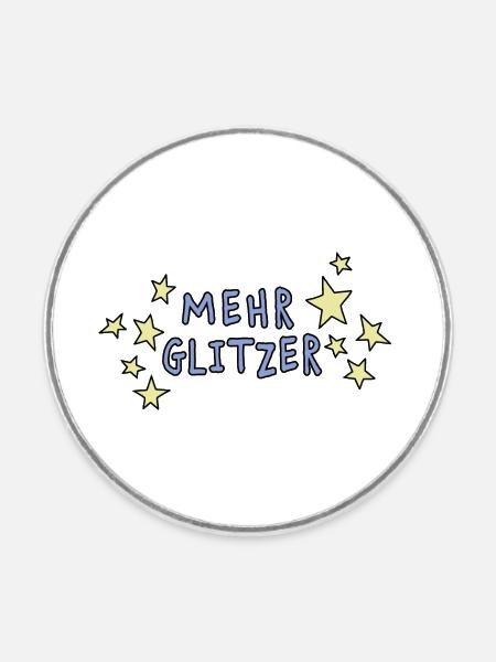 MehrGlitzer - Runder Kühlschrankmagnet - Weiß