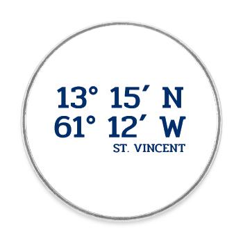 St. Vincent Coordinates - Koordinaten West Indies - Runder Kühlschrankmagnet - Weiß - Vorne