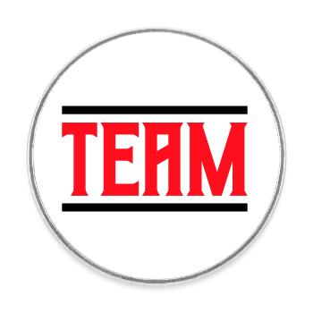 Team 01 - Round  fridge magnet - white - Front