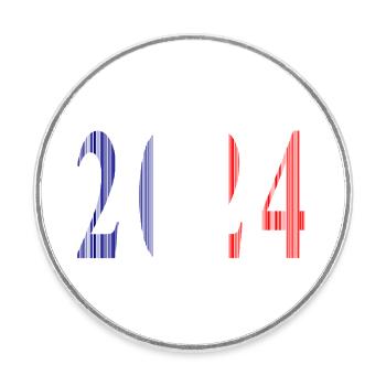 2024 Bleu Blanc Rouge - Magnet rond - blanc - Devant