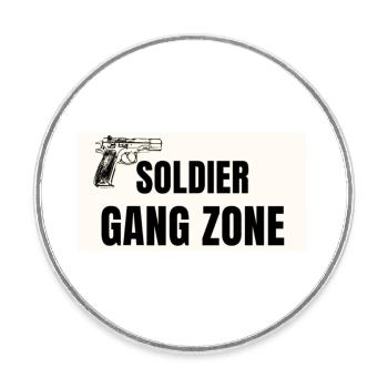 Soldier GZ - Round  fridge magnet - white - Front