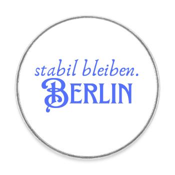 Stabil bleiben Berlin - Runder Kühlschrankmagnet - Weiß - Vorne