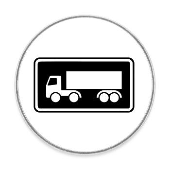 Shield Truck Inverted Trucker Truck imprimer négatif - Magnet rond - blanc - Devant