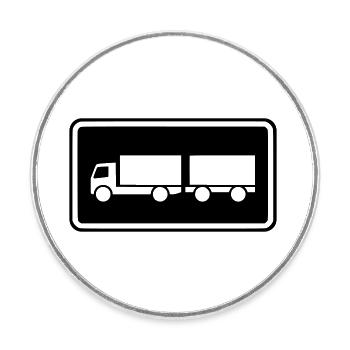 Shield Truck Trailer Trailer Inverted Negative - Round  fridge magnet - white - Front