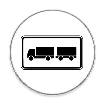 Shield Truck Trailer Trailer Positive - Round  fridge magnet - white - Front