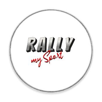 Rally My Sport - Grey Red - Round  fridge magnet - white - Front