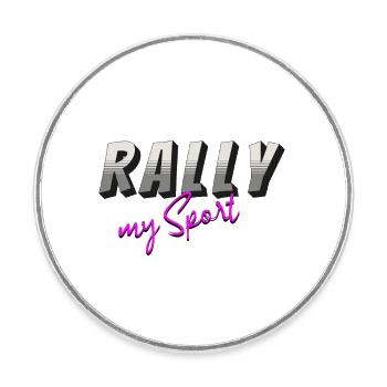 Rally my Sport grey pink - Round  fridge magnet - white - Front