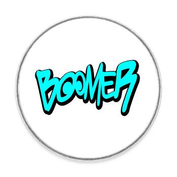 Boomer - Runder Kühlschrankmagnet - Weiß - Vorne