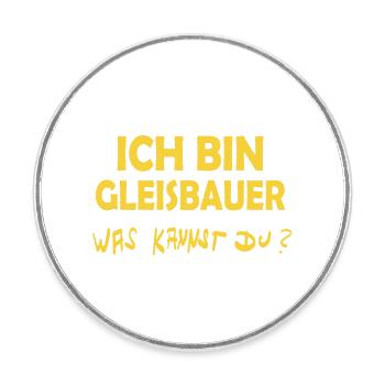 Occupation: Track Builder - Round  fridge magnet - white - Front