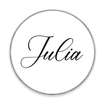 Nom de Julia - Magnet rond - blanc - Devant