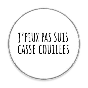 Woman Breakneck Humor - Round  fridge magnet - white - Front