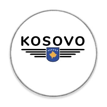 Conception du t-shirt Kosovo Fan - Magnet rond - blanc - Devant