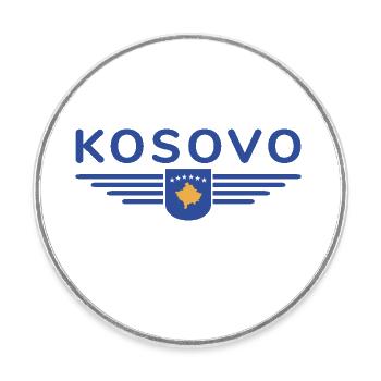 Conception du t-shirt Kosovo Fan - Magnet rond - blanc - Devant